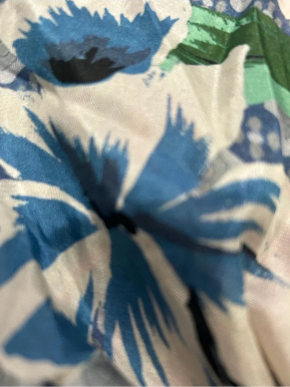 Johnny Was Blue Floral Paisley Throw with Red Accents